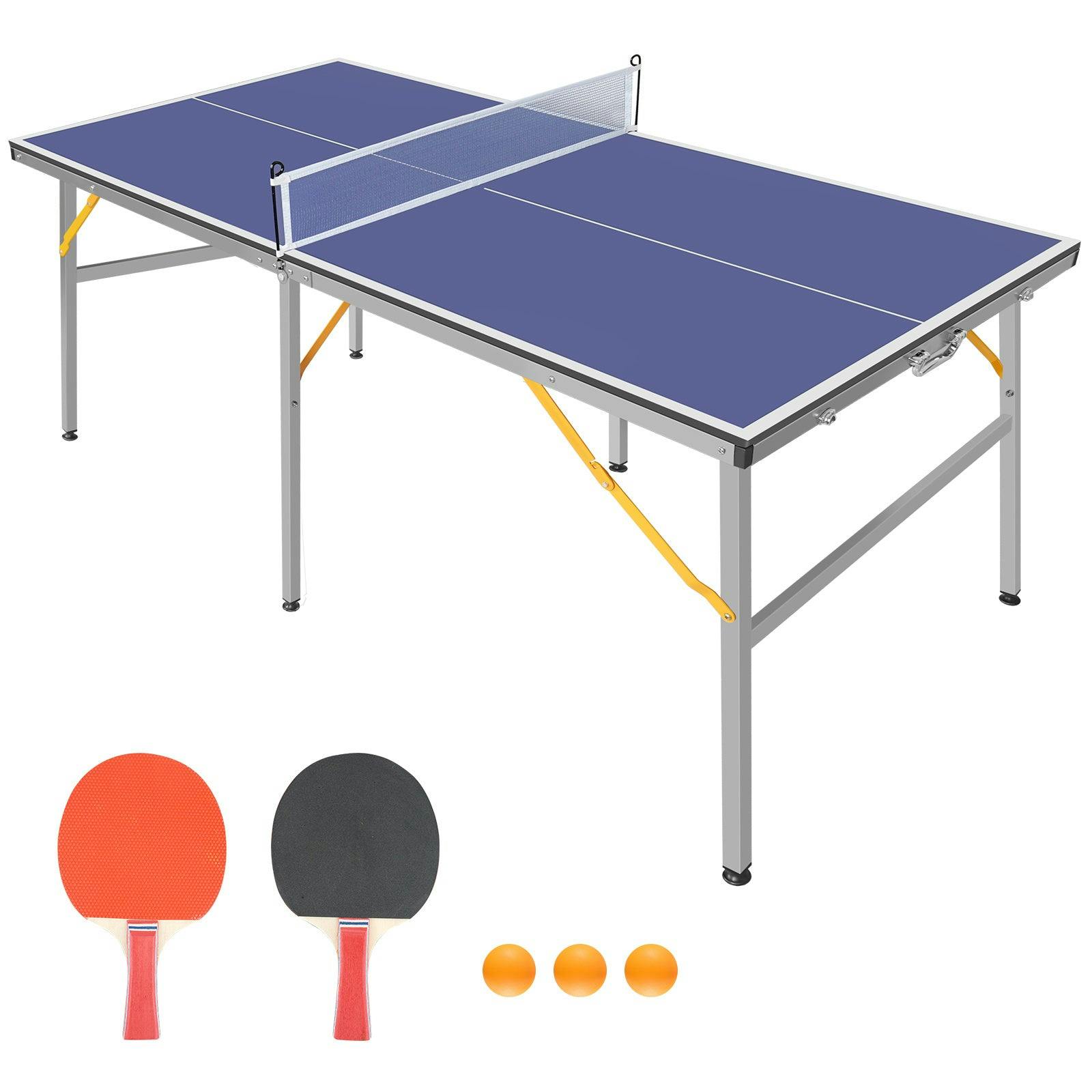6ft Mid-Size Table Tennis Table Foldable & Portable Ping Pong Table Set for Indoor & Outdoor Games with Net, 2 Table Tennis Paddles and 3 Balls - dspic_389c6895-eb31-47f6-b192-8a5574447066