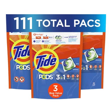 Tide Pods Original Scent Laundry Detergent Pacs;  111 Count