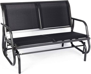 Bosonshop Outdoor Swing Glider Bench for 2 Persons Patio Rocking Chair Garden Seating