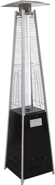 Bosonshop Outdoor Patio Heater, Pyramid Standing Gas LP Propane Heater With Wheels 89 Inches Tall 42000 BTU For Commercial Courtyard (Black)
