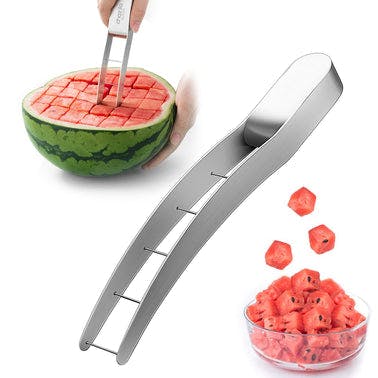 1pc Watermelon Cutter Slicer, Stainless Steel Watermelon Cube Cutter Quickly Safe Watermelon Knife, Fun Fruit Salad Melon Cutter For Kitchen Gadget