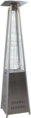 Outdoor Patio Heater, Pyramid Standing Gas LP Propane Heater With Wheels 89 Inches Tall 42000 BTU For Commercial Courtyard (Silver)