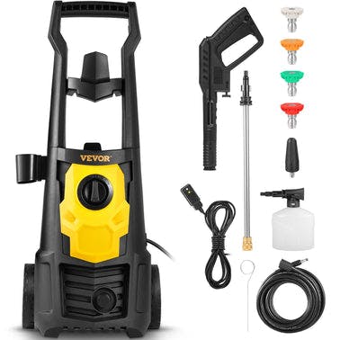 VEVOR Electric Pressure Washer; 2000 PSI; Max. 1.76 GPM Power Washer w/ 30 ft Hose; 5 Quick Connect Nozzles; Foam Cannon; Portable to Clean Patios; Cars; Fences; Driveways; ETL Listed