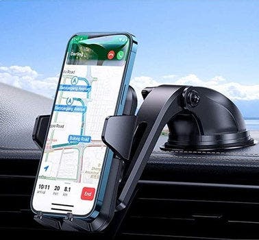 Gravity Car Phone Mount Holder with Adaptable Cradle Adjustable Long Neck for Windshield Dashboard