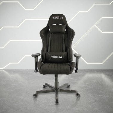 Techni Sport TS-F44 Fabric Ergonomic High Back Racer Style PC Gaming Chair, Black